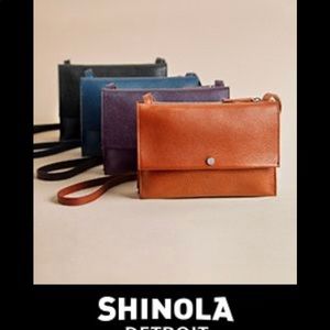 Shinola Detroit Accordion Crossbody Leather Purse Handbag